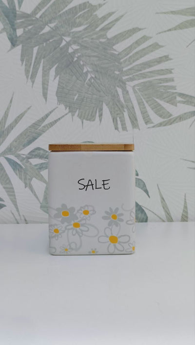 Barattolo Sale quadrato modello Daisy