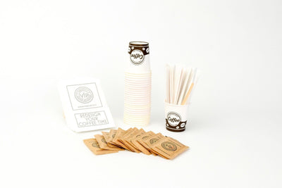 Kit bicchierini, zucchero e palettine (COMPOSTABILI) 50 PZ