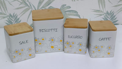 Set barattoli ceramica modello Daisy