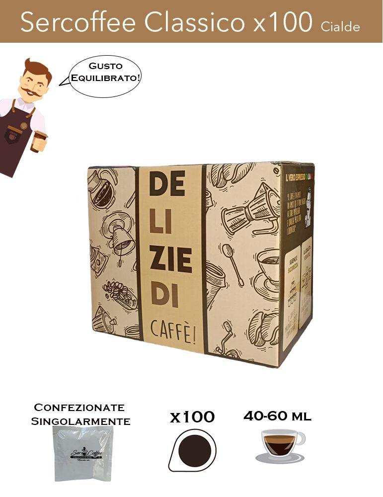 Cialda ESE 44 SerCoffee Miscela Classica x100