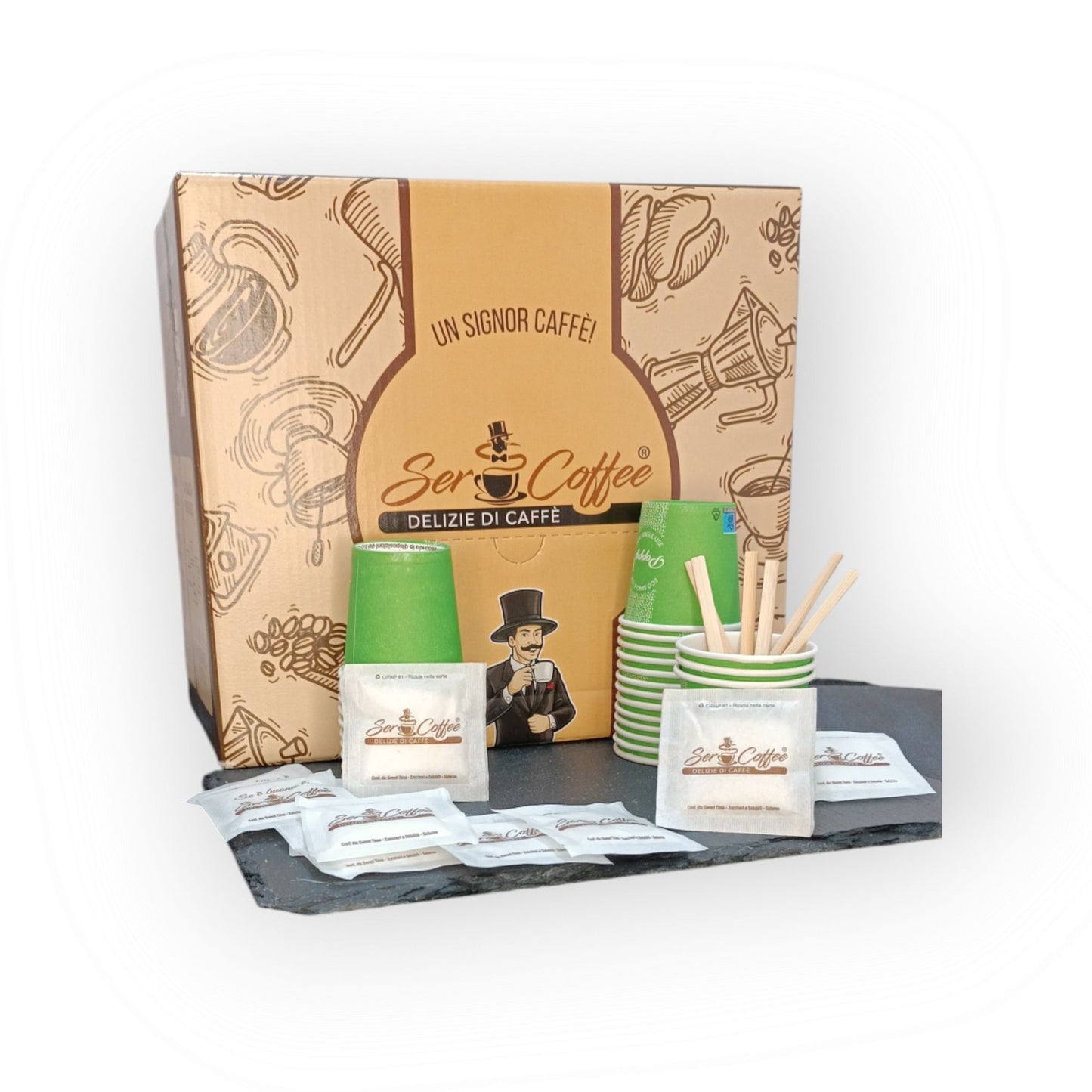 Cialda ESE 44 SerCoffee Miscela Eccelso x50 Comp. (con kit compostabile incluso)