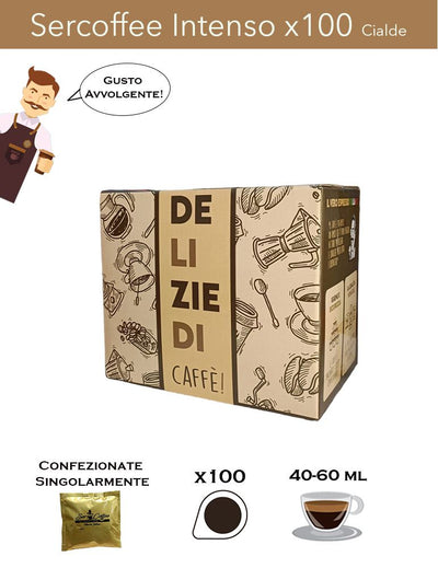 Cialda ESE 44 SerCoffee Miscela Intenso x100 Comp.