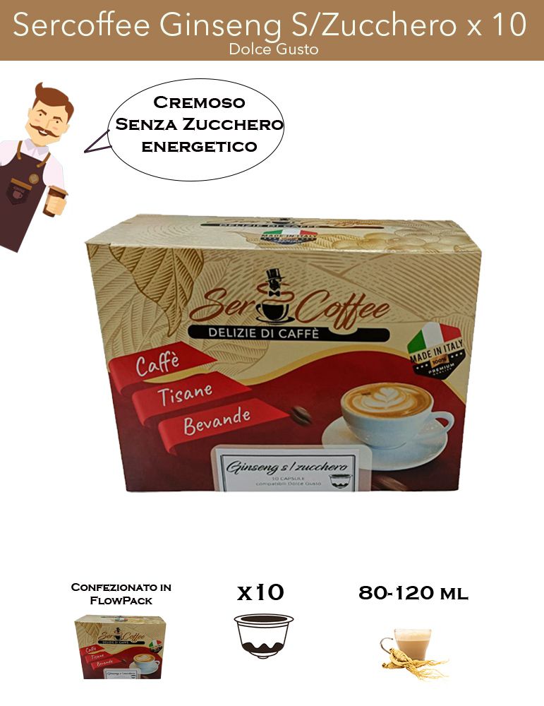 Dolce Gusto SerCoffee Ginseng Senza Zucchero x10 Comp.