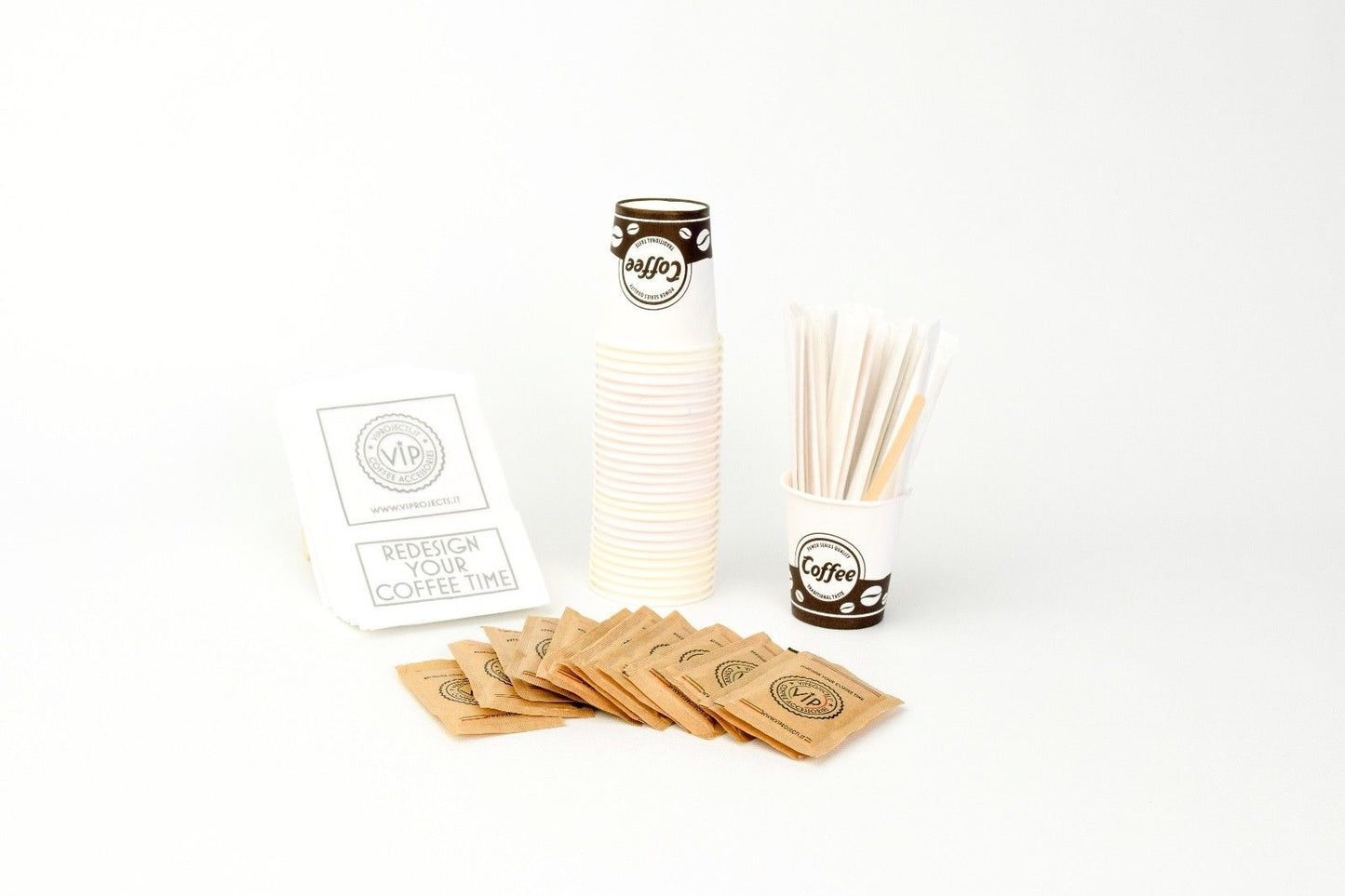 Kit bicchierini, zucchero e palettine (COMPOSTABILI) 50 PZ